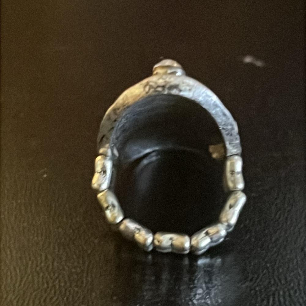 Silver Rhinestone Cross Ring - image 4